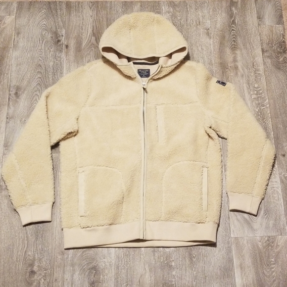 Abercrombie & fitch sherpa full zip hooded jacket - Picture 1 of 7
